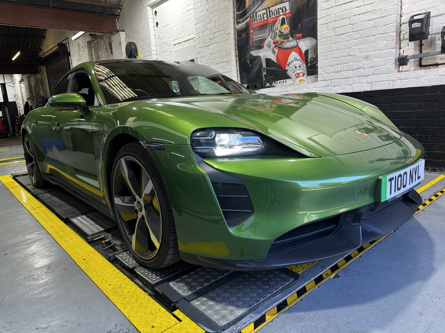 Porsche Taycan in the Hydro Autos workshop